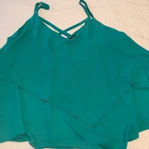 Torrid size 2 teal handkerchief layered top
